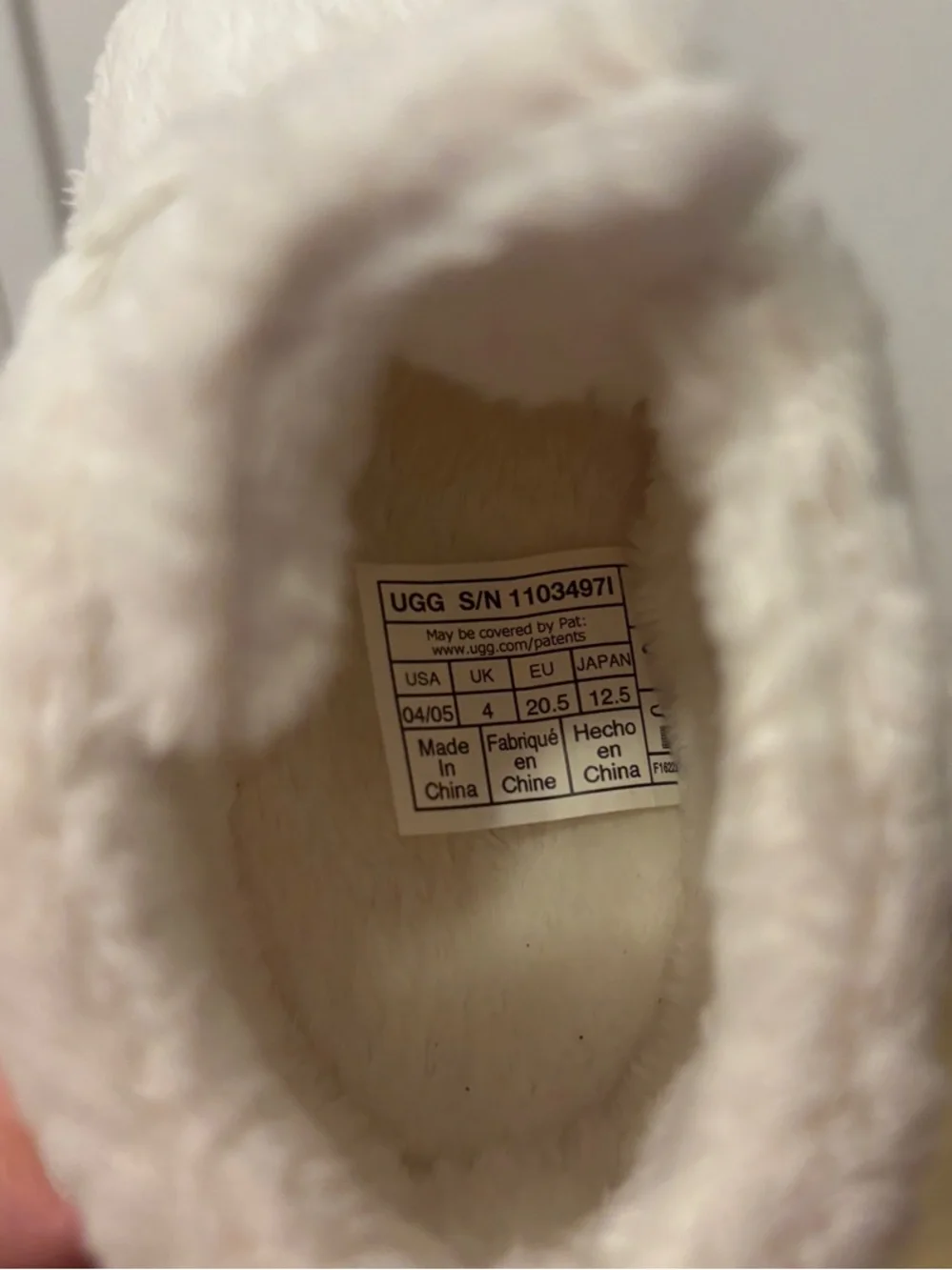 UGG Ivory Plush Infant Slippers